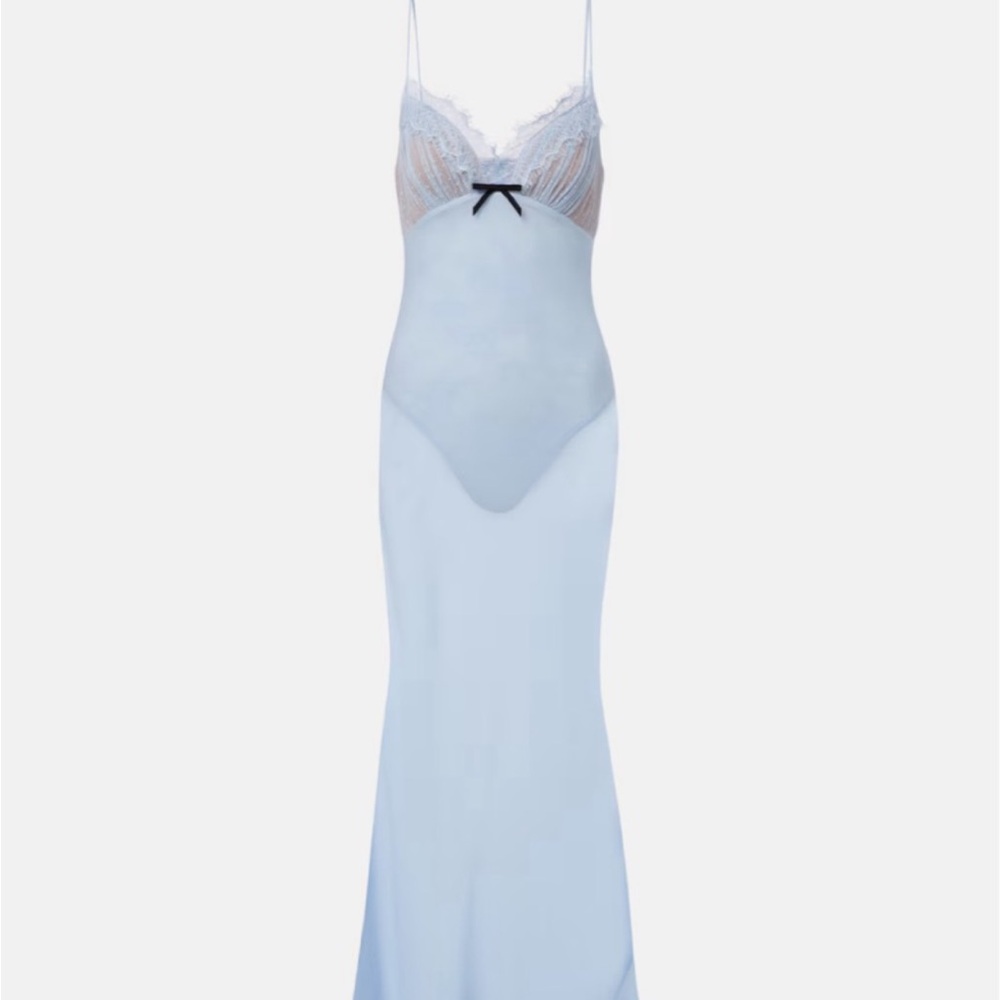 NWT Self-Portrait Blue Lace & Sheer Dress